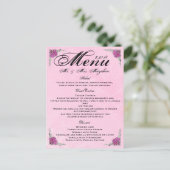 Atemberaubende Rose Hochzeiten Dinner Menu Vielen Postkarte (Stehend Vorderseite)