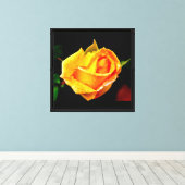 Atemberaubende Rose mit Dew Canvas Leinwanddruck (Insitu (Holzboden))