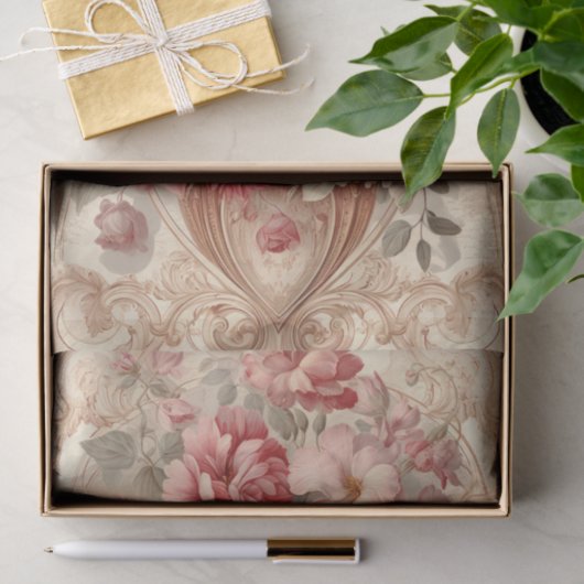 Atemberaubende Rosen mit Verziertem Rahmen Seidenpapier (Geschenk)