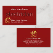 Atemberaubende rote lichtdurchlässige elektrische visitenkarte (Vorne/Hinten)