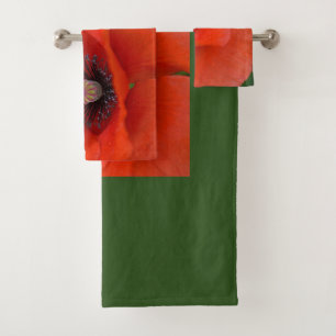 Atemberaubende rote Mohnblume Badhandtuch Set