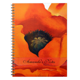 Atemberaubende rote Mohnblumen-Blume 1927 Georgia Notizblock