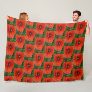 Atemberaubende Rote Poppies Fleecedecke