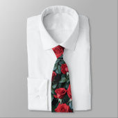 Atemberaubende Rote Rosen Formal Necktie Krawatte (Gebunden)