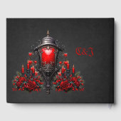 Atemberaubende rote Rosen und Gate-Design. Gästebuch (Rückseite)