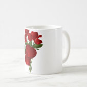 Atemberaubende Rote Rosen und Herzen Kaffeetasse (VorderseiteRechts)