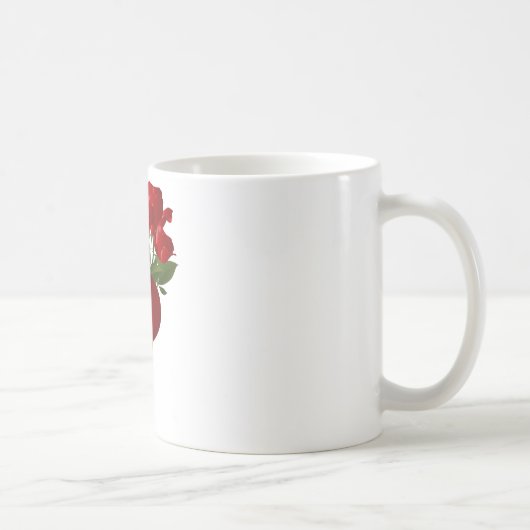 Atemberaubende Rote Rosen und Herzen Kaffeetasse (Rechts)