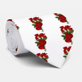 Atemberaubende Rote Rosen und Herzen Krawatte (Gerollt)