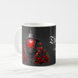 Atemberaubende rote Rosen und Torgestaltung Kaffeetasse
