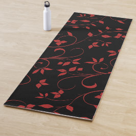 Atemberaubende, rote und schwarze Dekorationsfeder Yogamatte