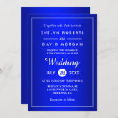 Atemberaubende Royal Blue Classy Wedding Einladung (Vorne/Hinten)