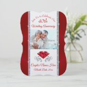 Atemberaubende Ruby 40. Einladungen zum Hochzeitst (Stehend Vorderseite)