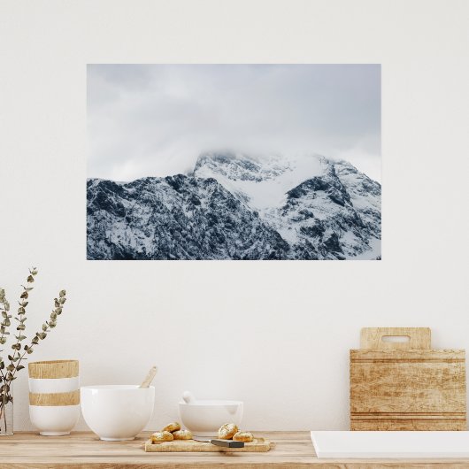 Atemberaubende schneebedeckte Berge Poster (Küche)
