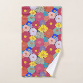 Atemberaubende, schöne farbenfrohe Blume Badhandtuch Set (Handtuch)