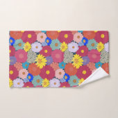 Atemberaubende, schöne farbenfrohe Blume Badhandtuch Set (Handtuch)