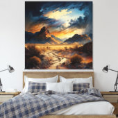 Atemberaubende Schönheit der Wüste und Berge Leinwanddruck (Insitu (Schlafzimmer))