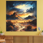 Atemberaubende Schönheit der Wüste und Berge Leinwanddruck (Insitu (Wohnzimmer))