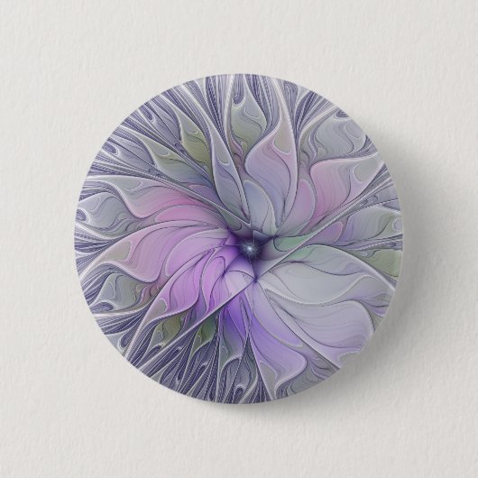 Atemberaubende Schönheit Modernes Abstraktes Frakt Button (Vorderseite)