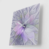 Atemberaubende Schönheit Modernes Abstraktes Frakt Quadratische Wanduhr (Winkel)