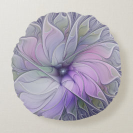 Atemberaubende Schönheit Modernes Abstraktes Frakt Rundes Kissen