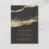 Atemberaubende Schwarz-Gold-Glitzer-Anzeigetafel Visitenkarte (Rückseite)