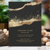 Atemberaubende Schwarz-Gold-Glitzer-Anzeigetafel Visitenkarte