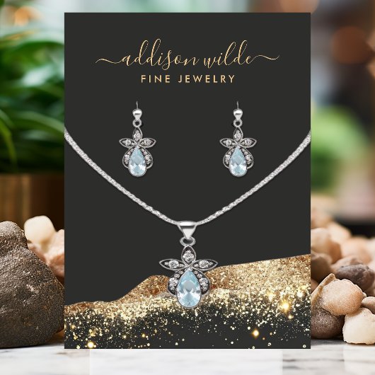 Atemberaubende Schwarz-Gold-Glitzer-Anzeigetafel Visitenkarte