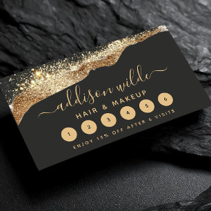 Atemberaubende schwarze und goldene Glitter-Trendy Treuekarte