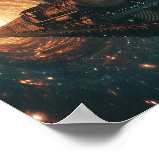 Atemberaubende Sci-Fi Steampunk-Fahrplanauskunft Poster (Ecke)