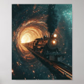 Atemberaubende Sci-Fi Steampunk-Fahrplanauskunft Poster (Vorne)