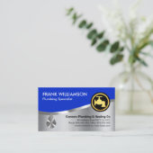 Atemberaubende silberblaue Waves Klempnerei Visitenkarte (Stehend Vorderseite)