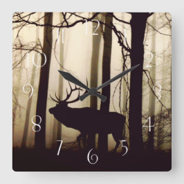 Atemberaubende Silhouette Quadratische Wanduhr