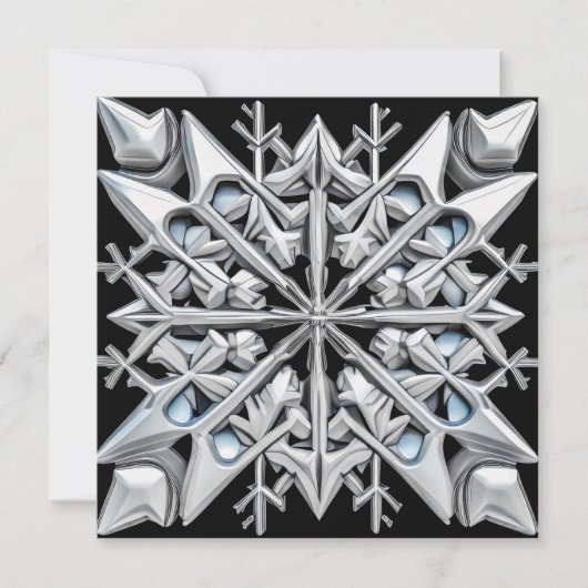 Atemberaubende "Silver" Snowflake Ferienkarte Karte (Vorderseite)