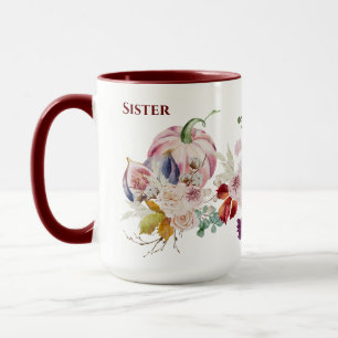 Atemberaubende SISTER-Tasse - Fall Pumpkins Blume Tasse