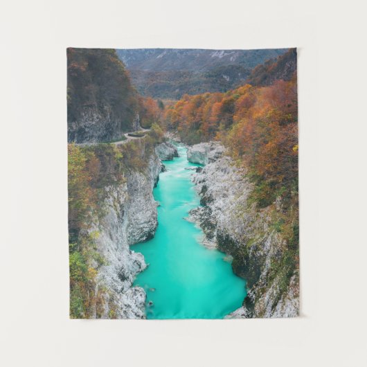 Atemberaubende Soča Napolen-Brücke, Slowenien Wandteppich (Vorderseite)