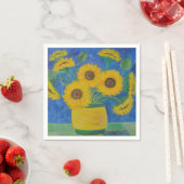 Atemberaubende Sonnenblumenmalerei Serviette (Beispiel)