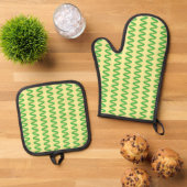 Atemberaubende Spirulina Ofenhandschuh & Topflappen-Set (Oben Unten)