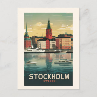 Atemberaubende Stockholmer Skyline Postkarte