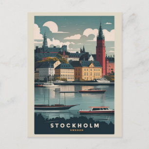 Atemberaubende Stockholmer Skyline Postkarte