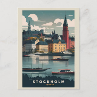 Atemberaubende Stockholmer Skyline Postkarte