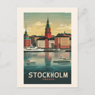 Atemberaubende Stockholmer Skyline-Postkarte Postkarte
