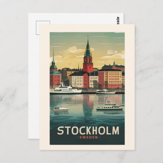 Atemberaubende Stockholmer Skyline-Postkarte Postkarte (Vorne/Hinten)