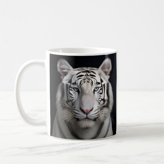 Atemberaubende Studiofotografie eines Weißtigers Kaffeetasse (Links)