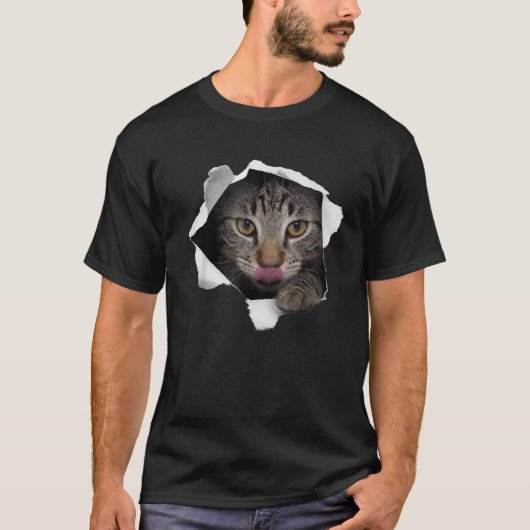 Atemberaubende Tabby Cat Torn Cloud Cat Lovers Kit T-Shirt (Vorderseite)