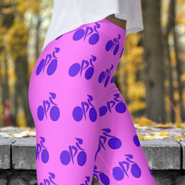 Atemberaubende, ultrarosa Frauen, die Radmuster fa Leggings