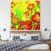 Atemberaubende und farbenfrohe Blume Kunstwerk Leinwanddruck (Insitu (Schlafzimmer))