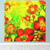 Atemberaubende und farbenfrohe Blume Kunstwerk Leinwanddruck (Insitu (Holzboden))