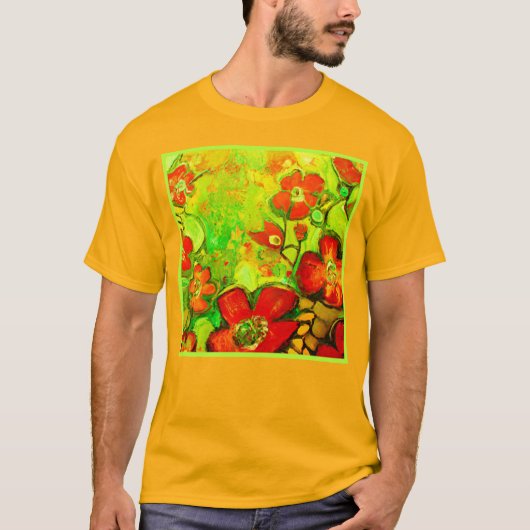 Atemberaubende und farbenfrohe Blume Kunstwerk T-Shirt (Vorderseite)