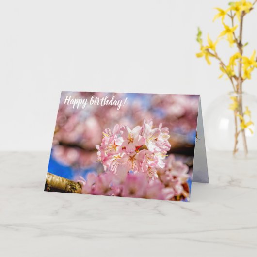 Atemberaubende und Phantastische rosa Sakura-Blume Karte (Gelbe Blume)