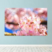 Atemberaubende und Phantastische rosa Sakura-Blume Leinwanddruck (Insitu (Holzboden))